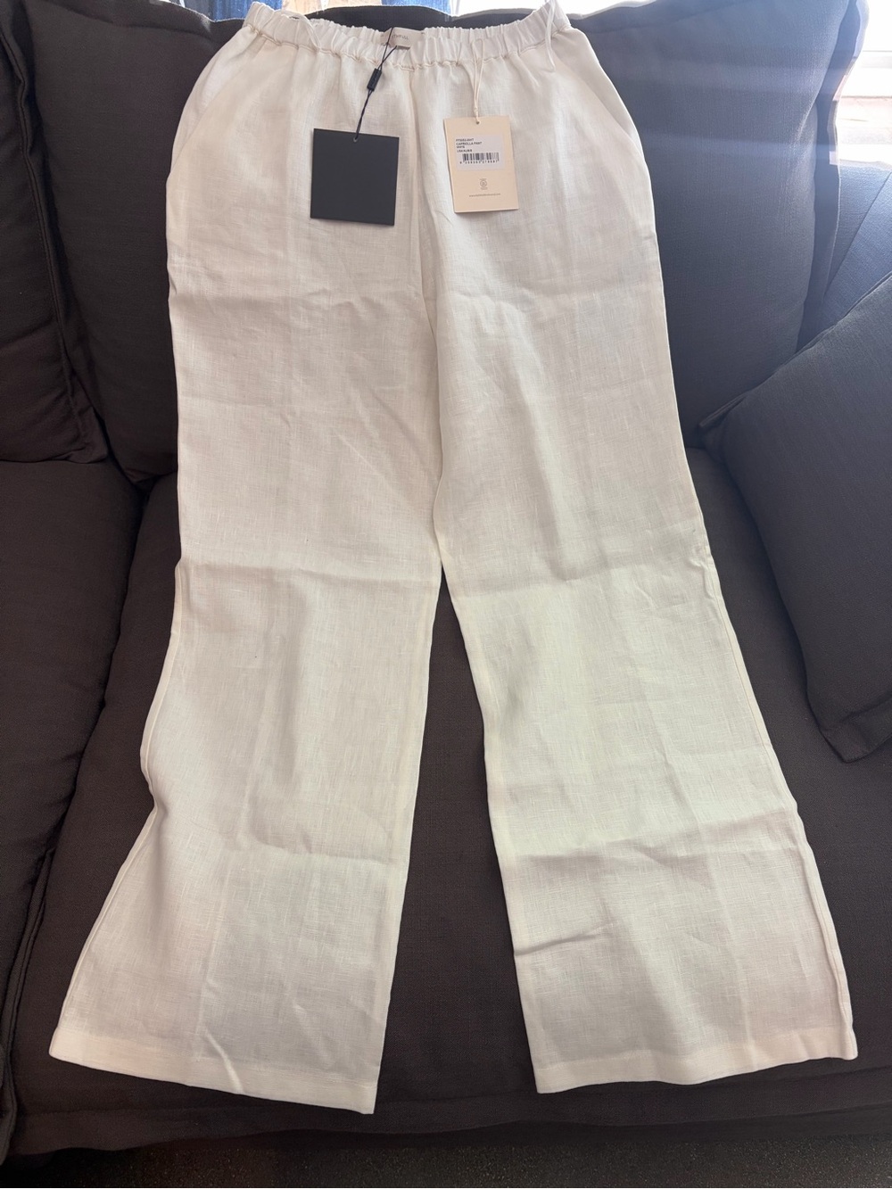 Faithfull the Brand White Wide-Leg Linen Pants